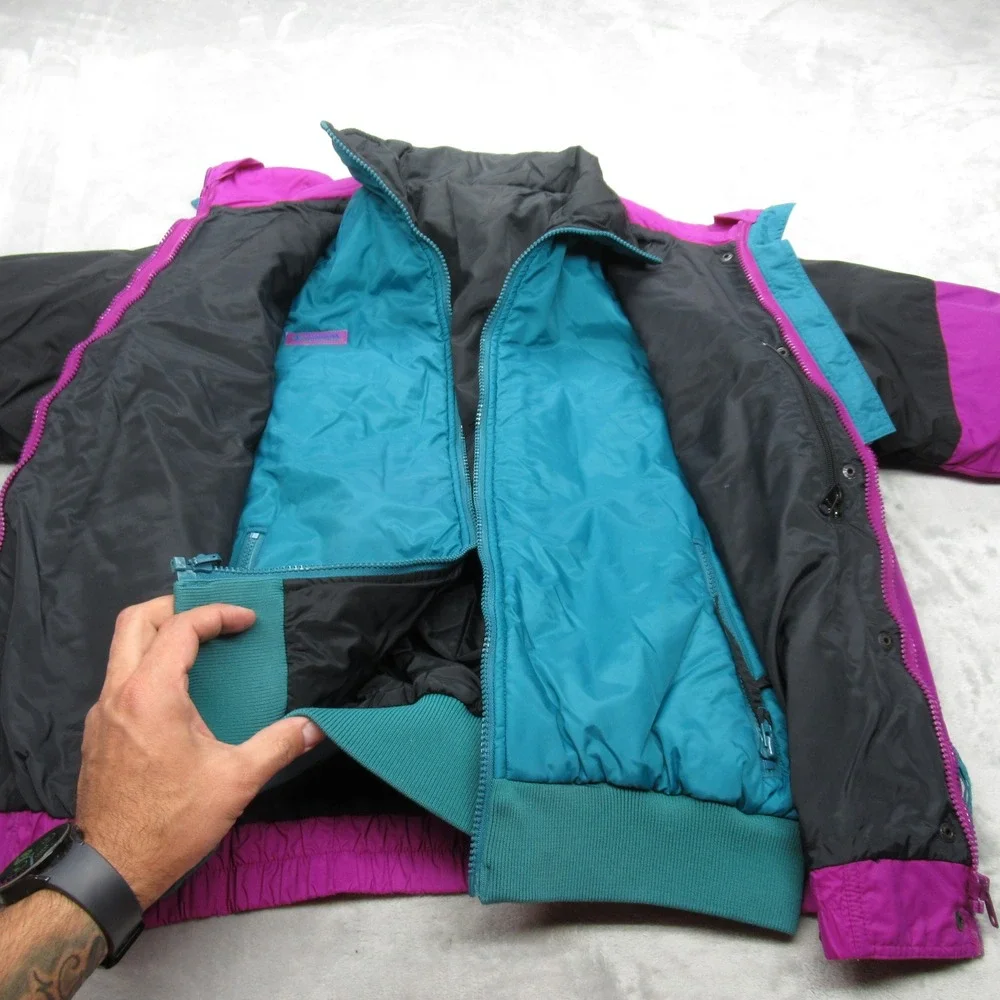 Columbia Jacket Women Large Purple Insulated Removable Liner Reversible 3in1 VTG - Picture 3 of 16